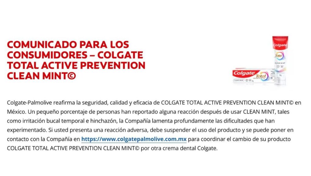 Cofepris retira del mercado pasta de dientes Colgate