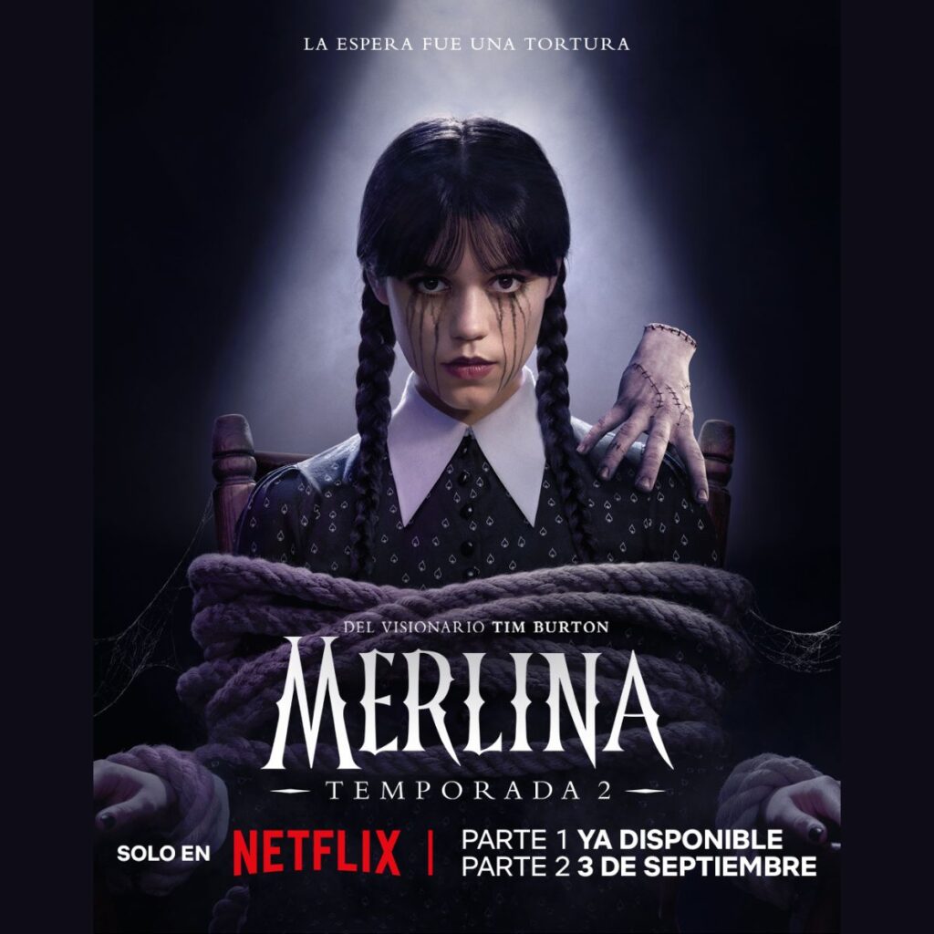 Pedrito Sola promociona la serie de Merlina de Netflix