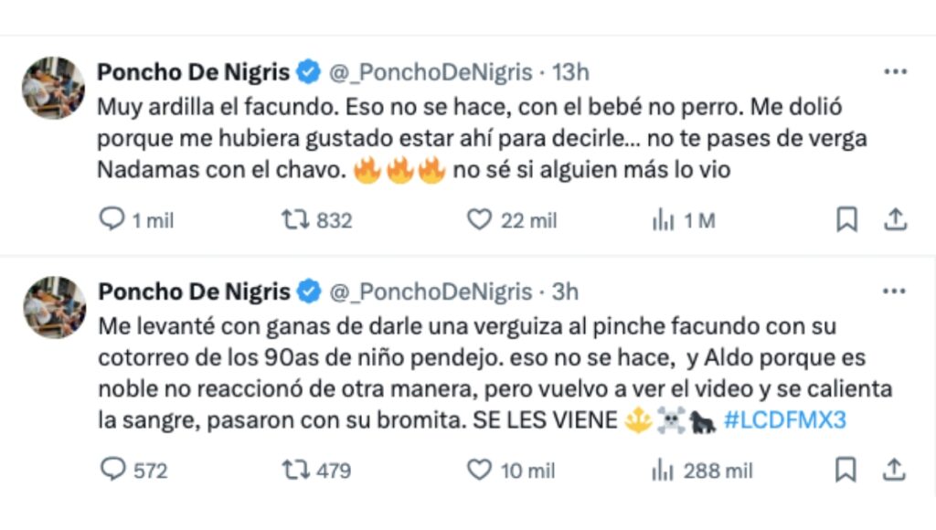 Poncho de Nigris defiende a su sobrino de Facundo.