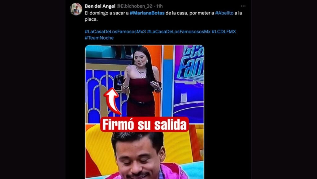 Critican en redes a Mariana Botas por nominar a Abelito