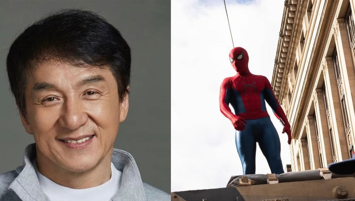 jackie chan visita las grabaciones de la nueva pelicula de spider-man