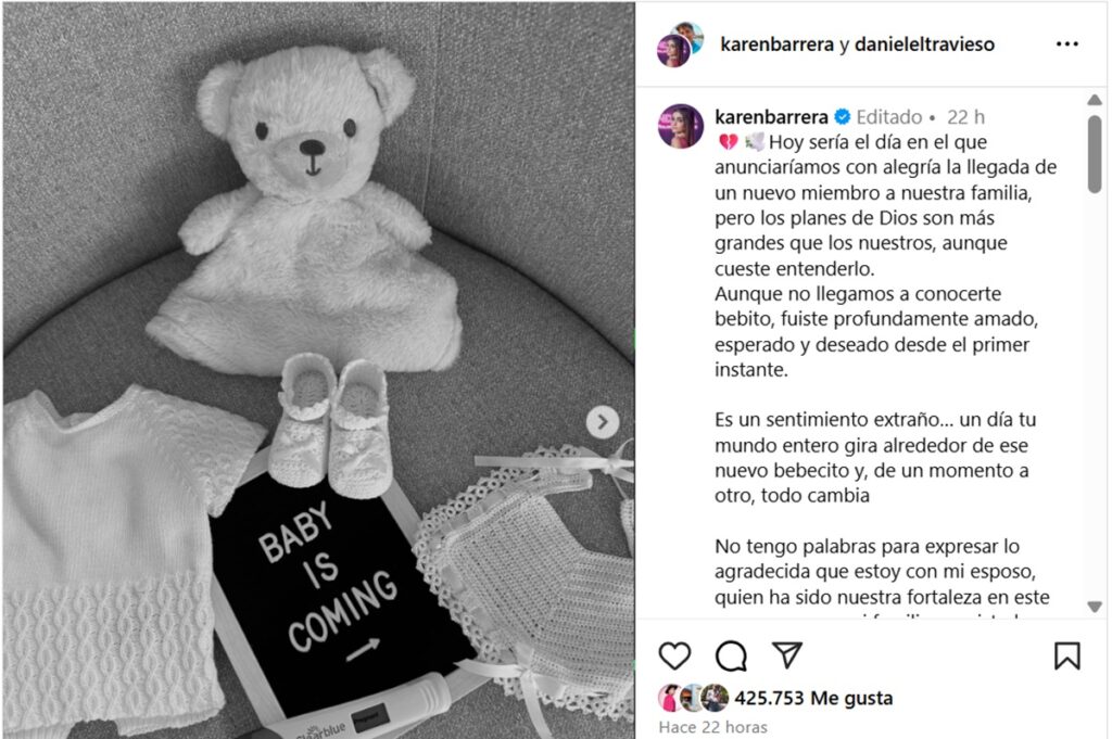 Karen Barrera y Daniel pierden a su bebé