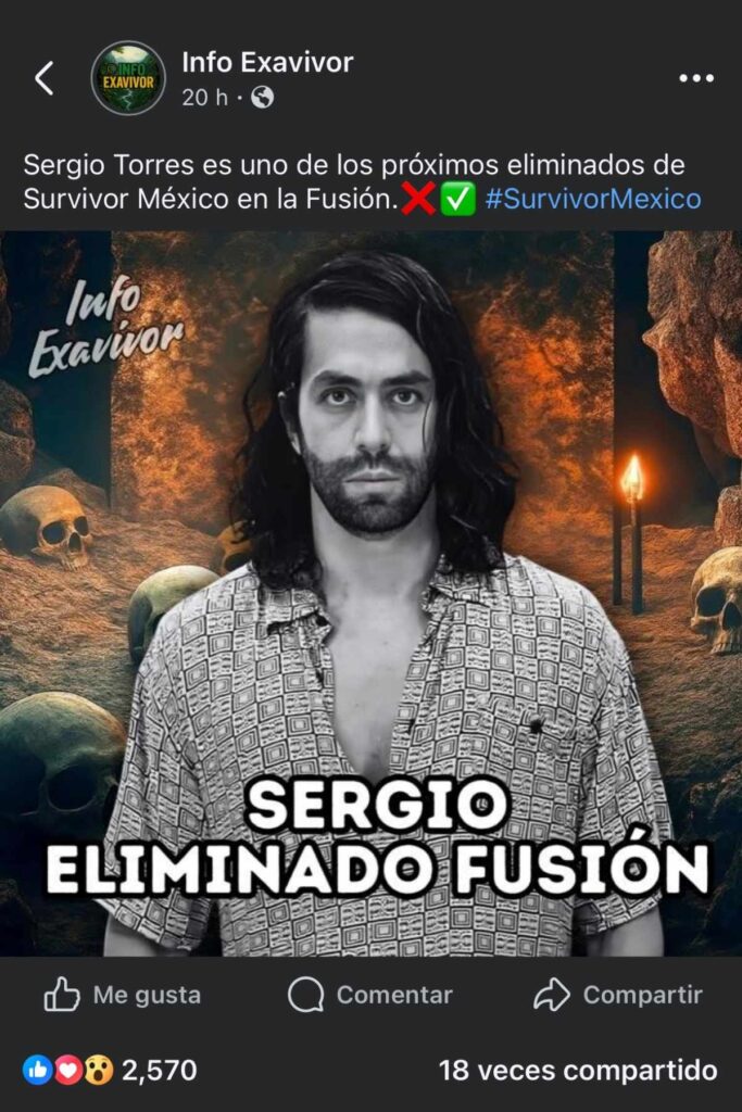 sergio el primer eliminado de la fusion en survivor mexico