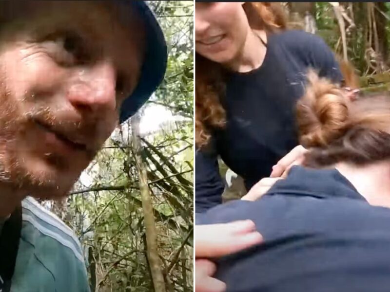 Facundo atacando abejas en la selva lacandona
