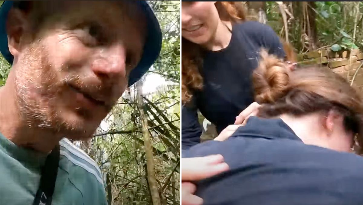 Facundo atacando abejas en la selva lacandona