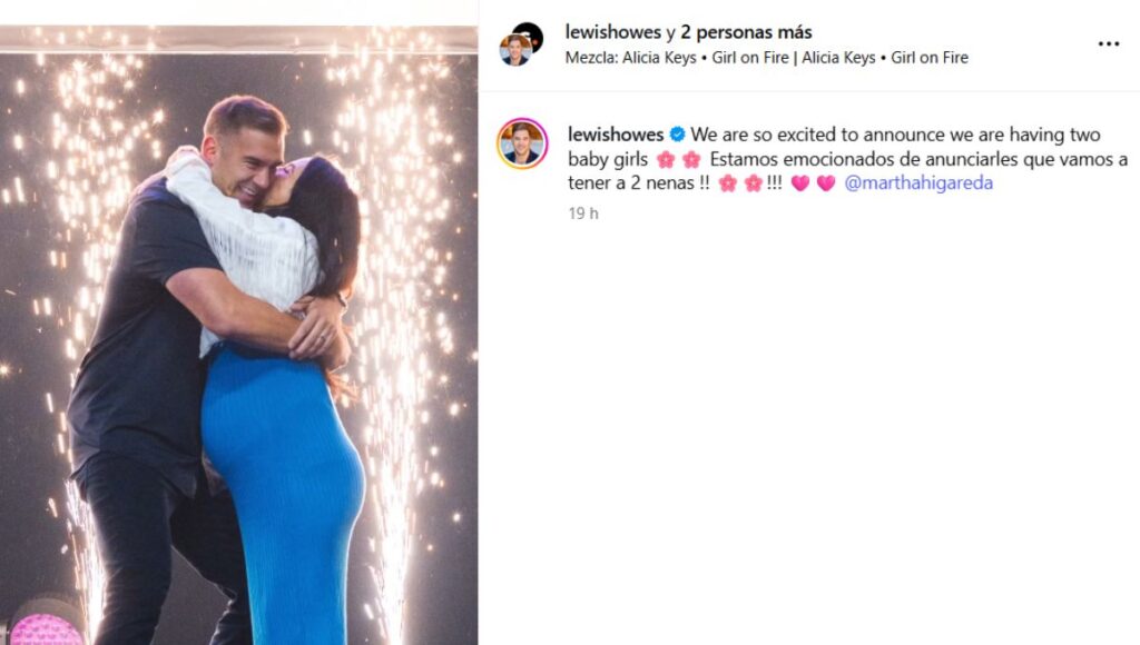 Así fue la revelación de género de Martha Higareda y Lewis Howes