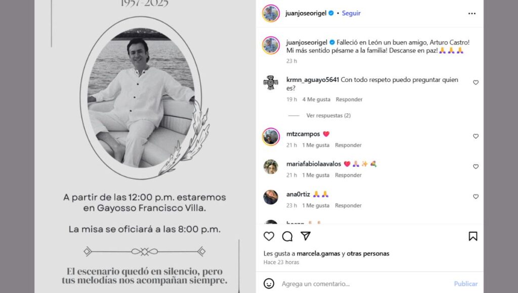 Pepillo Origel confirma muerte de Arturo Castro