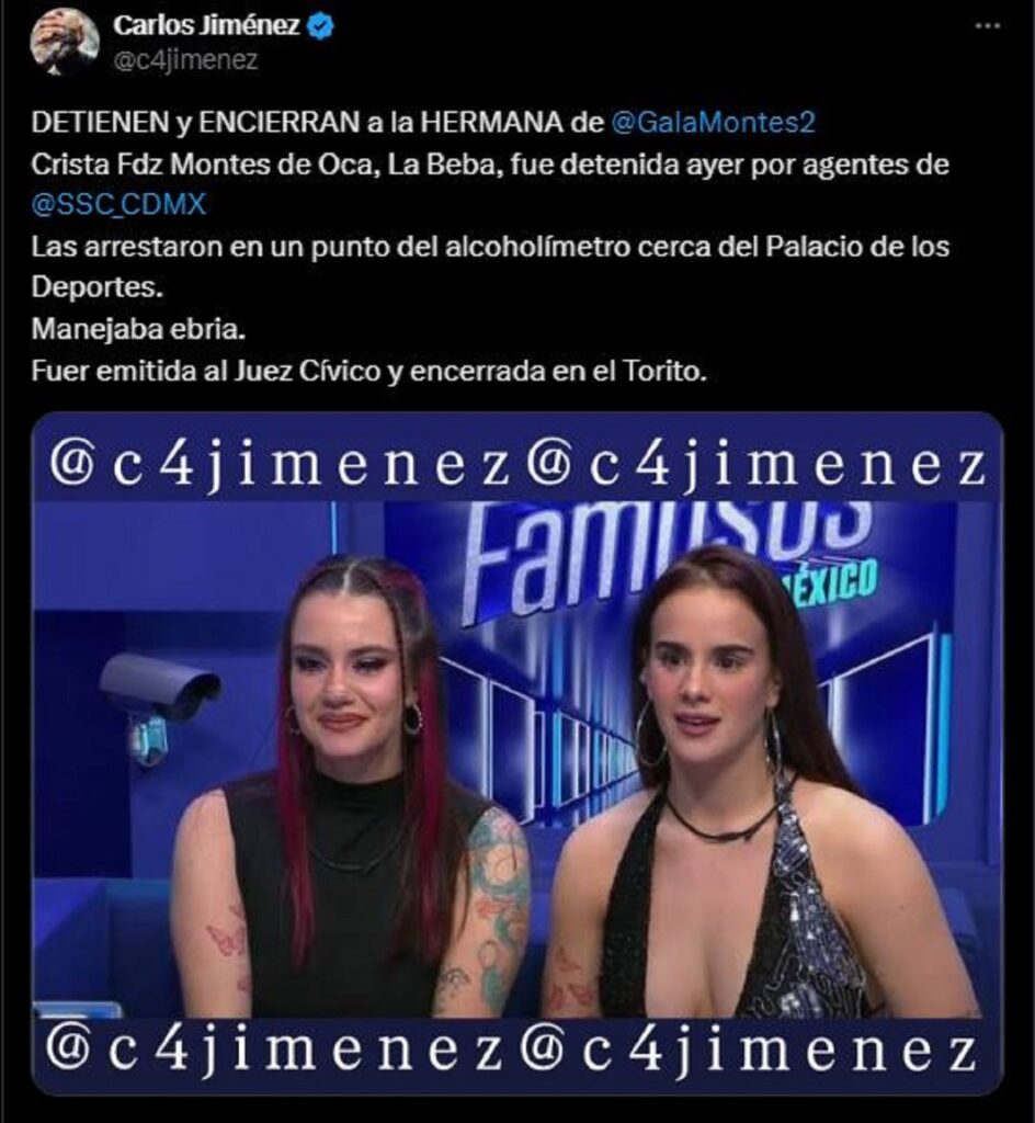 detienen a Beba hermana de Gala Montes