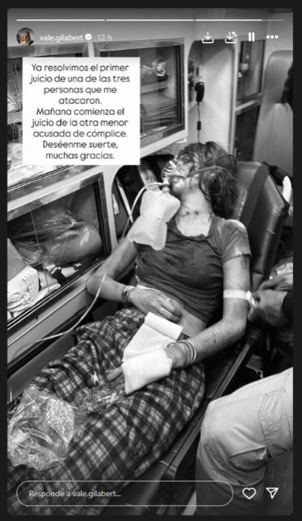Foto inédita de Valentina Gilabert en una ambulancia