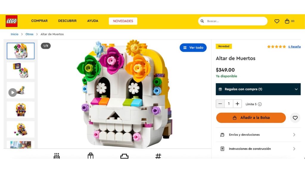 Precio del set de día de muertos de lego