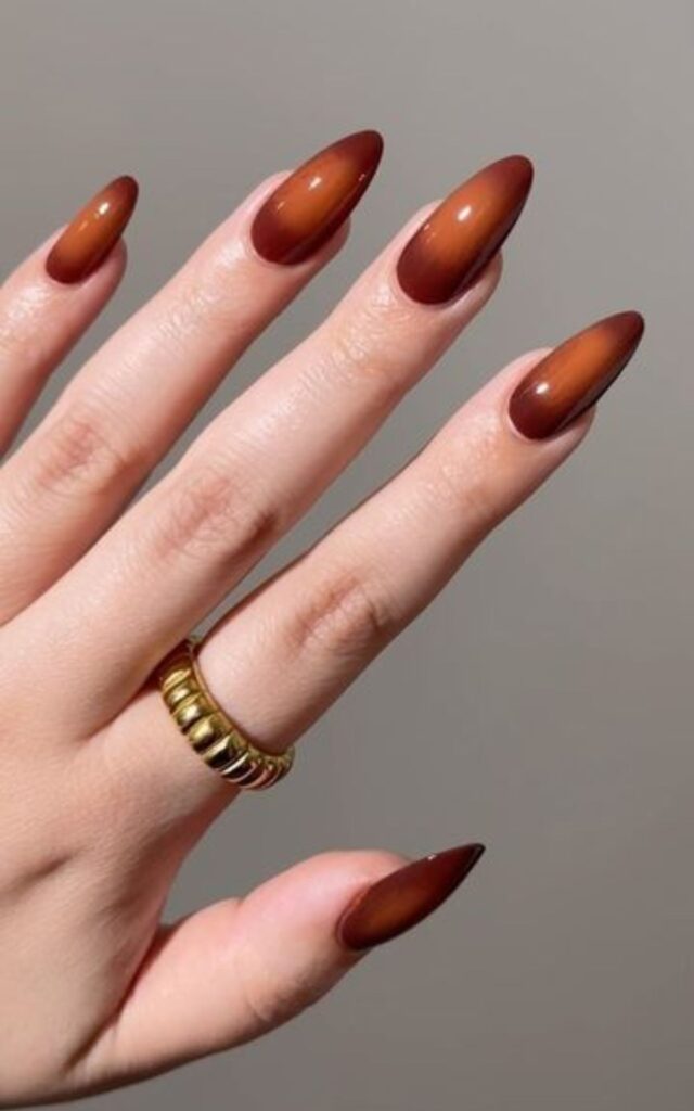 Diseño de uñas inspirado en Pumpkin spice latte