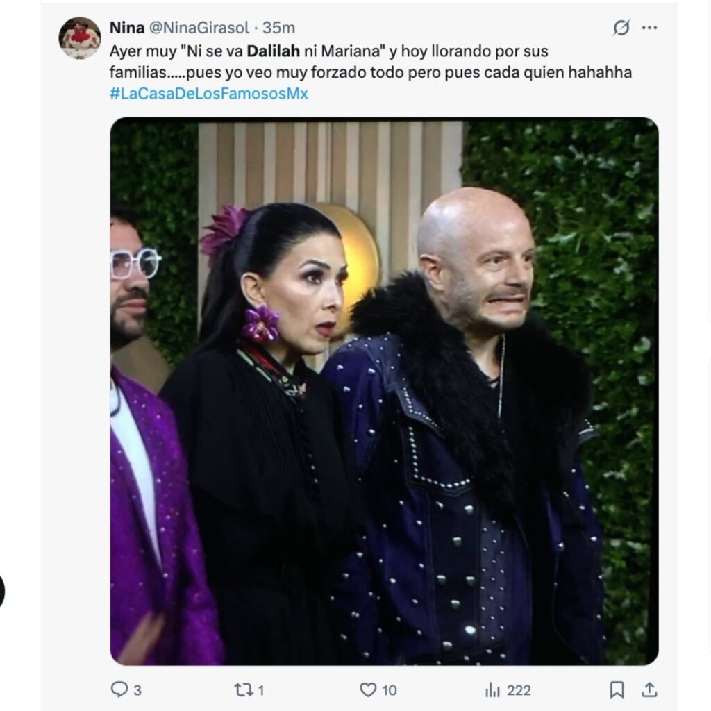 por que lloro dalilah polanco en la casa de los famosos