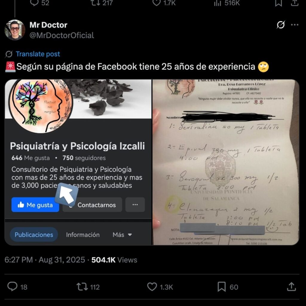 quien es la psiquiatra psicopata del estado de mexico