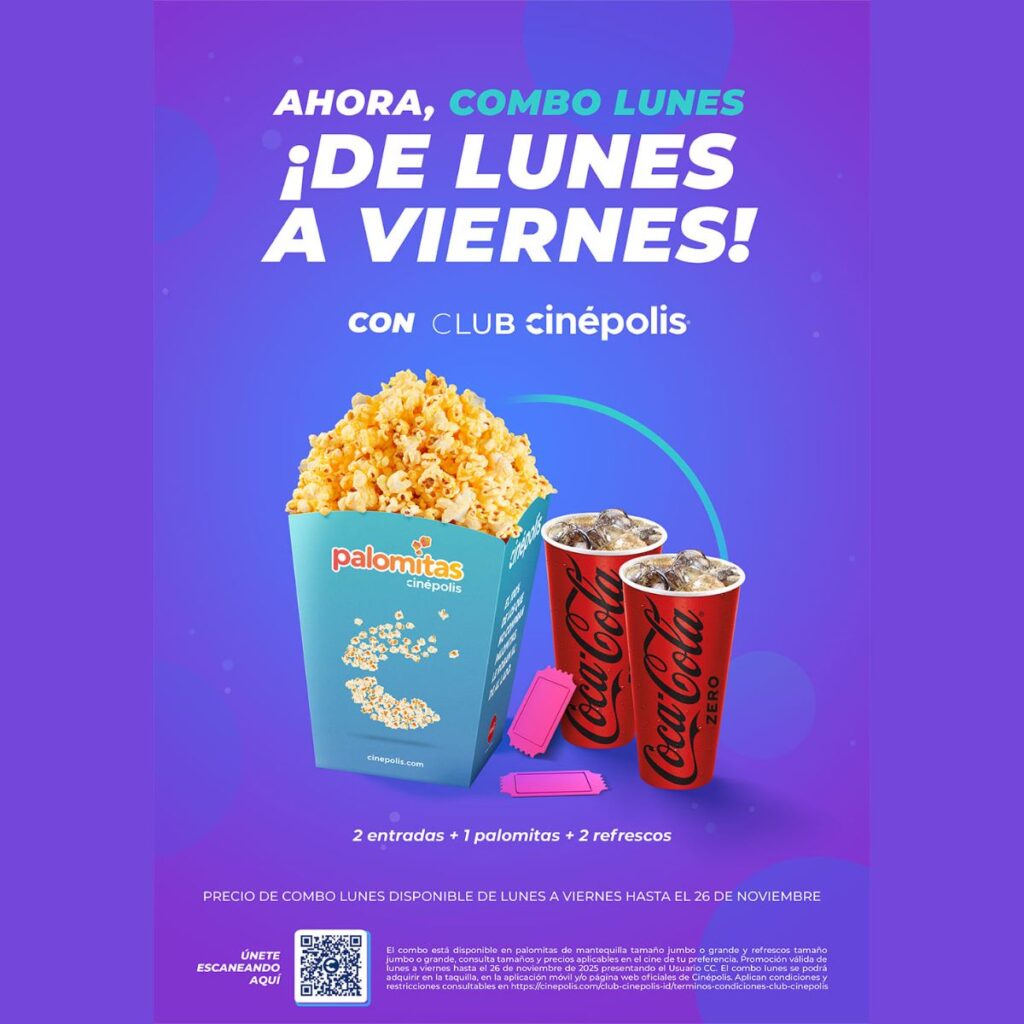 Cinépolis combo lunes fecha y precio