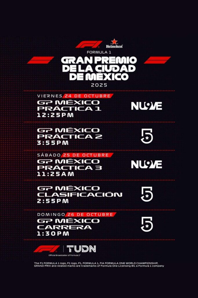 a que hora y donde ver gratis la clasificacion del gp de mexico 2025