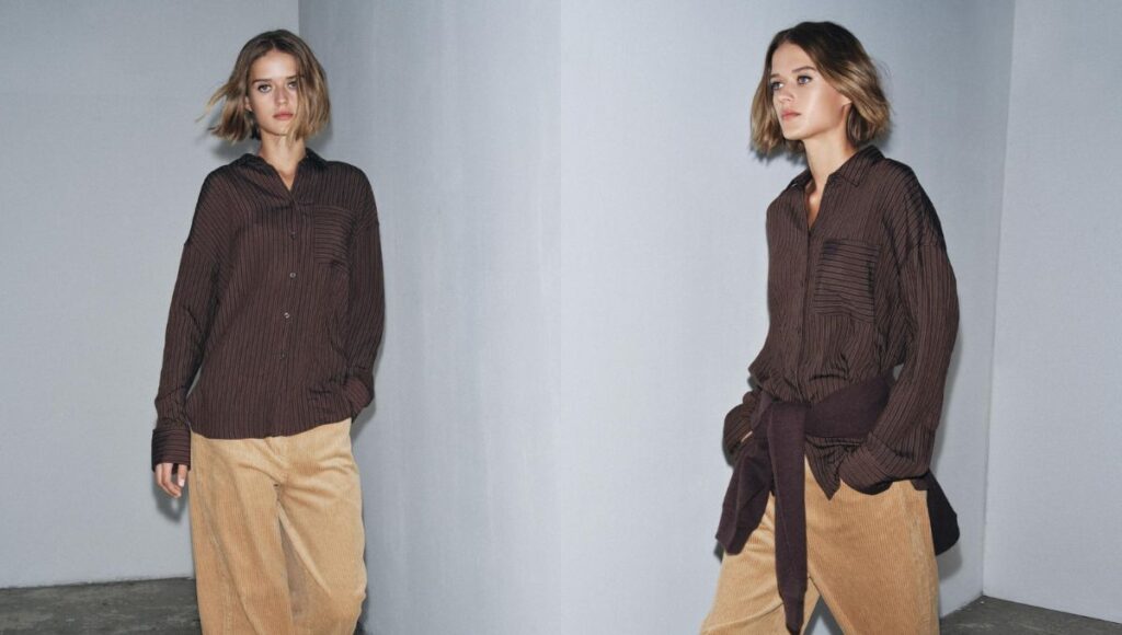 Camisa de rayas fluidas de Zara 2025
