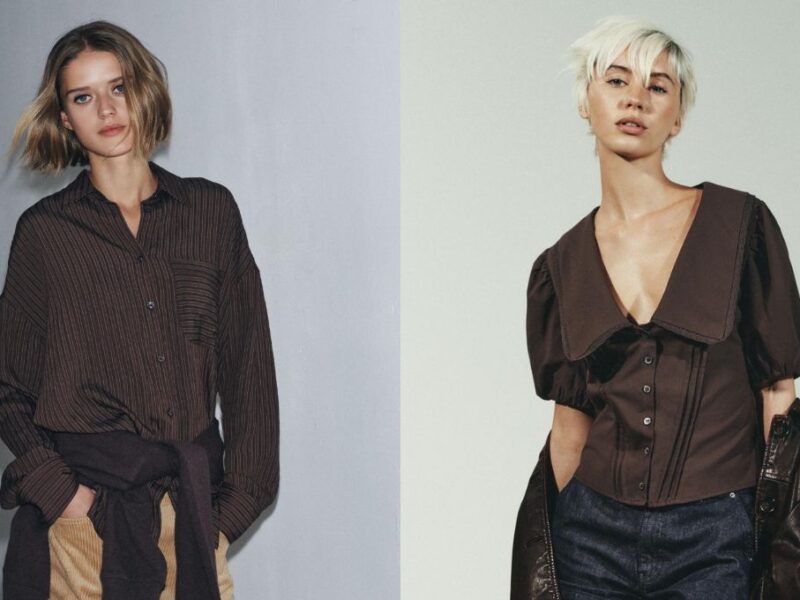 Colección de camisas café de Zara para el otoño 2025