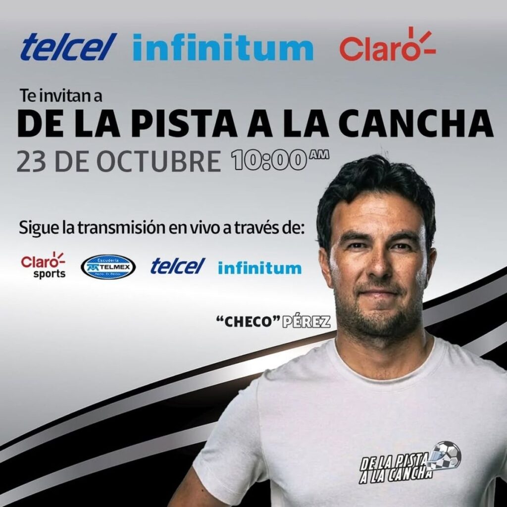 como ver a checo perez en plaza carso el 23 de octubre
