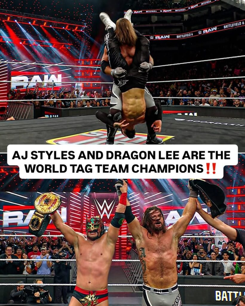 Dragon Lee y AJ Styles conquistaron el título en RAW