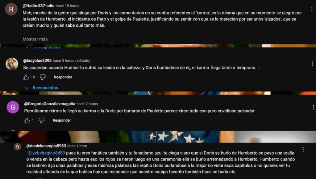 fans dicen que el karma le llego a doris por burlarse