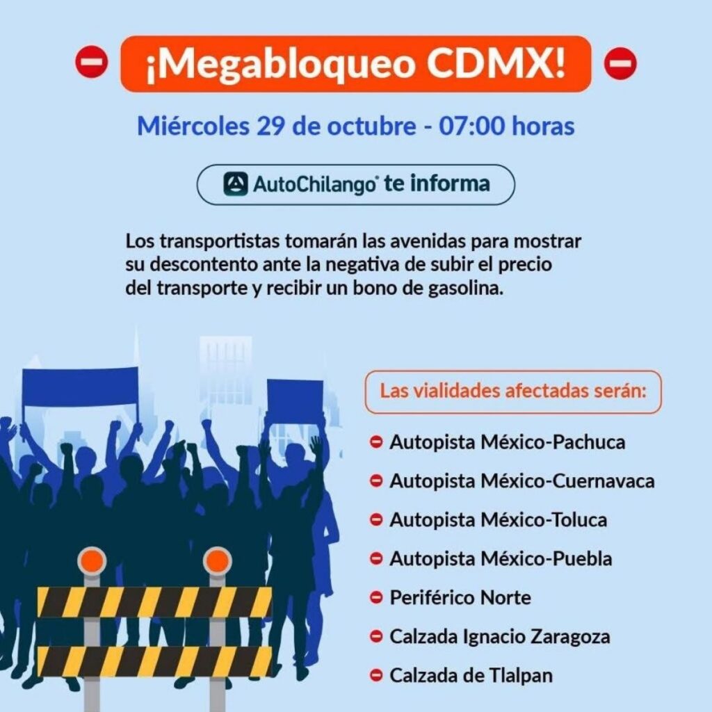 hora del megabloqueo de transportistas el 29 de octubre