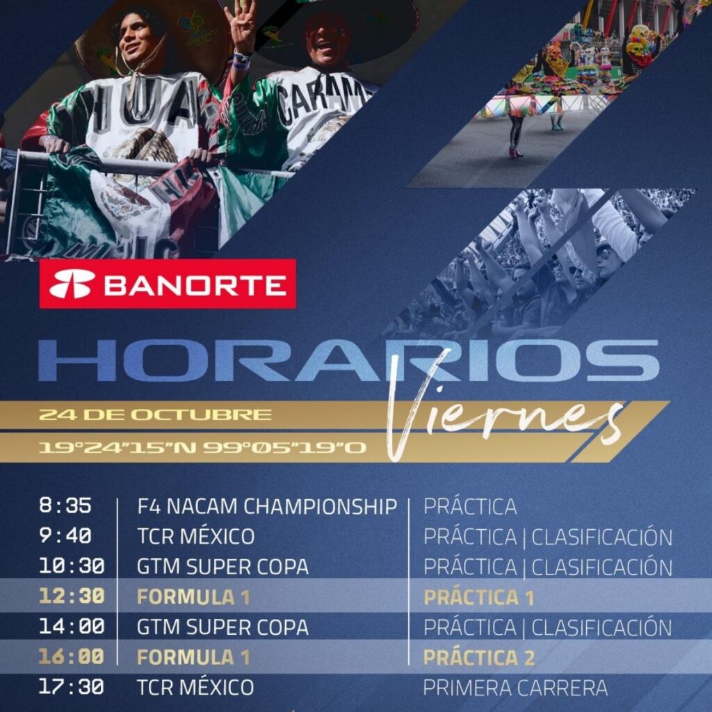 horarios del gp de mexico 2025 del 24 de octubre