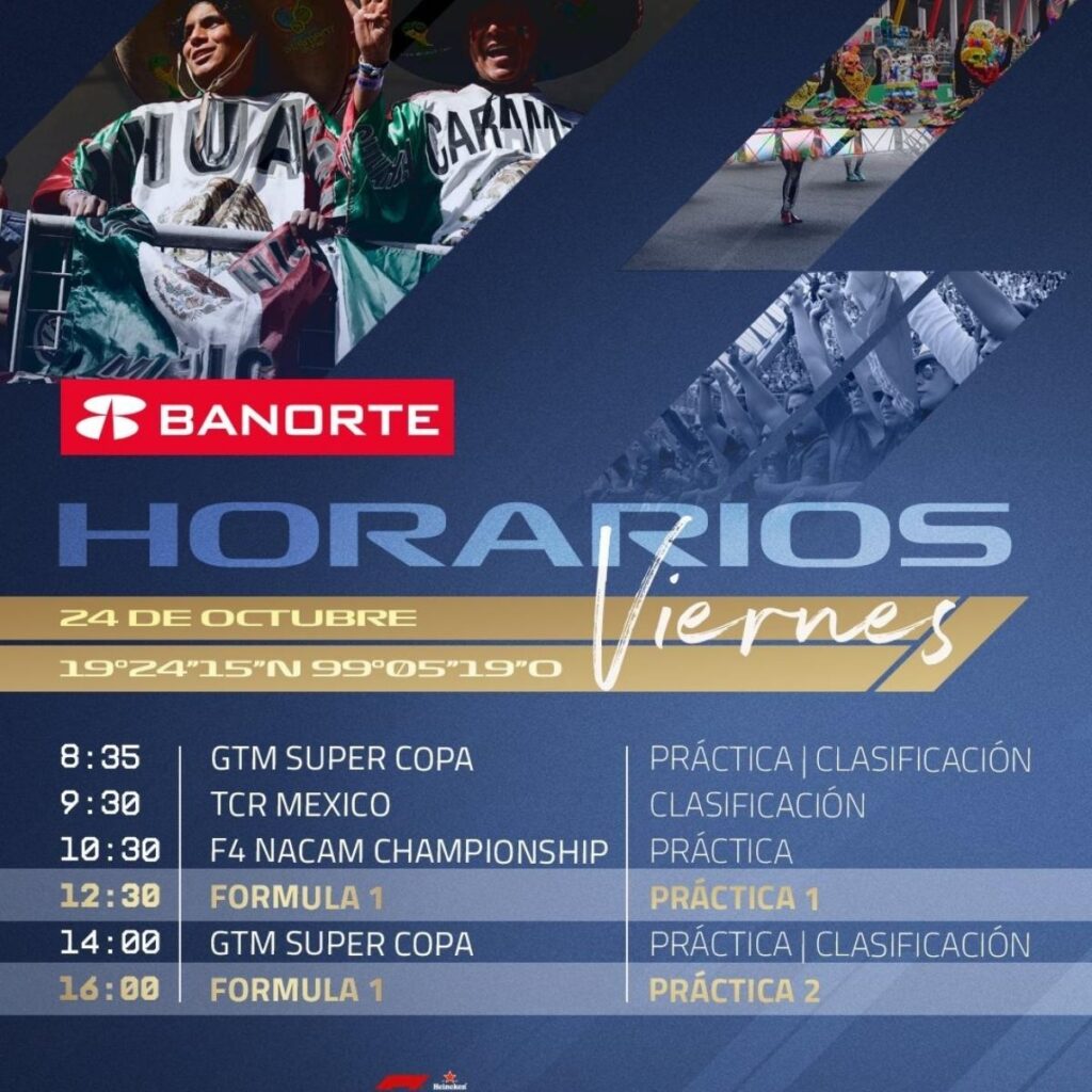 horarios del viernes del gran premio de mexico 2025