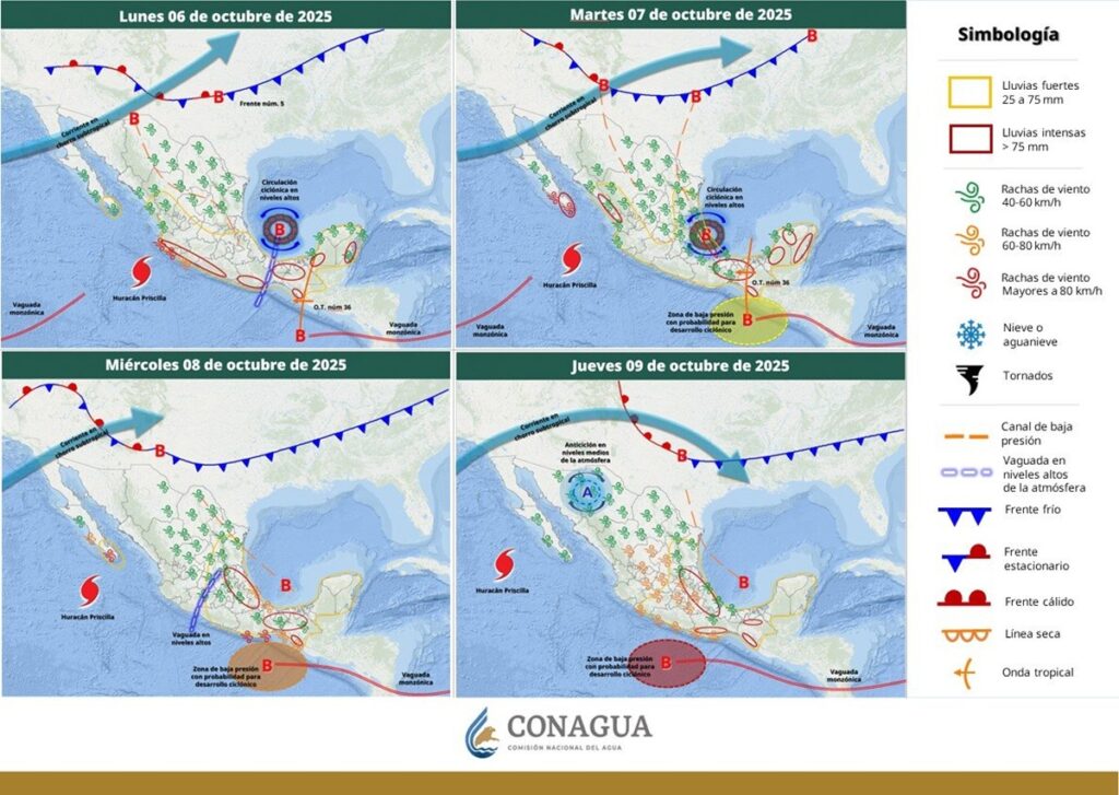 Huracán Priscilla categoría 1 deja lluvias torrenciales