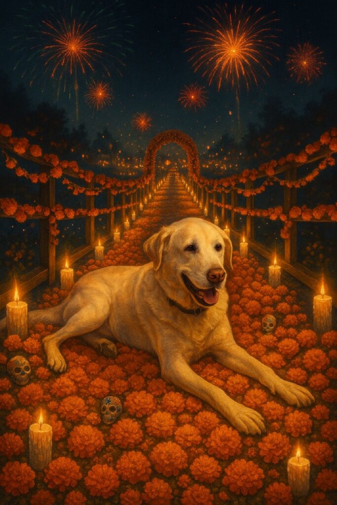 Perros en Día de los Muertos con IA