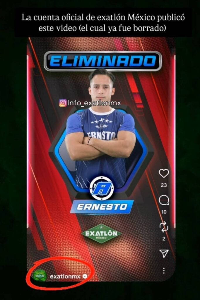 primer eliminado de la novena temporada de exatlon mexico