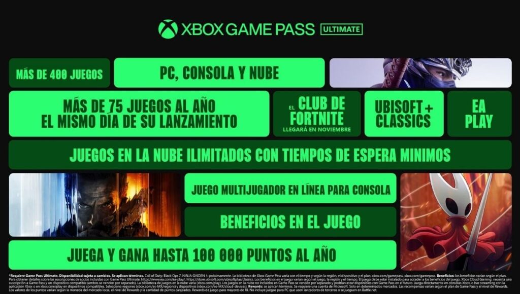 que incluyen los nuevos planes de xbox game pass