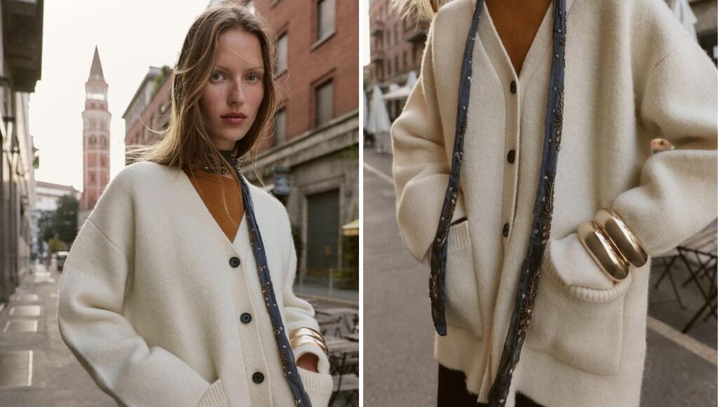 Abrigo Levita Antelina con broche de Zara