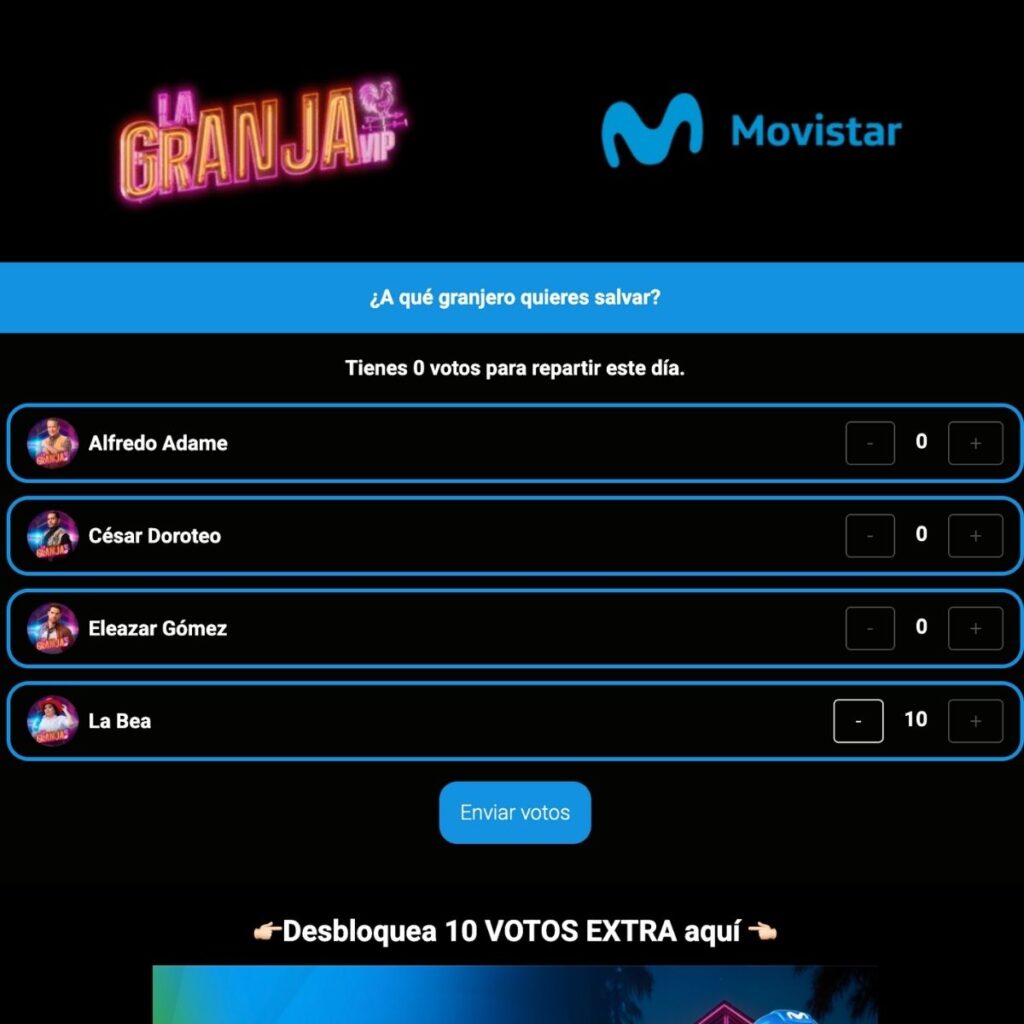 tutorial para votar por la bea en la granja vip