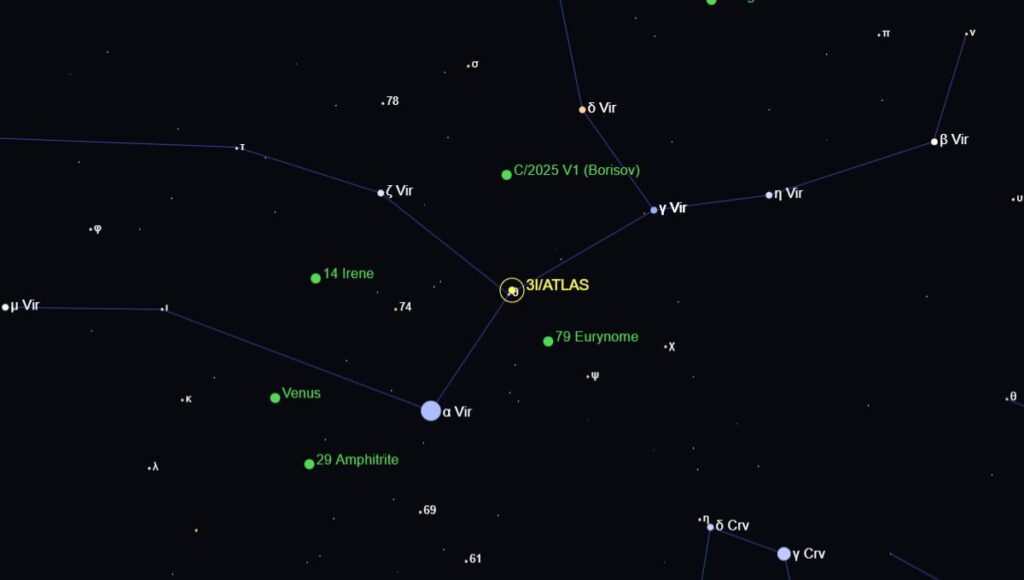 Dónde está el cometa 3IAtlas y dónde ver hoy 7 de noviembre
