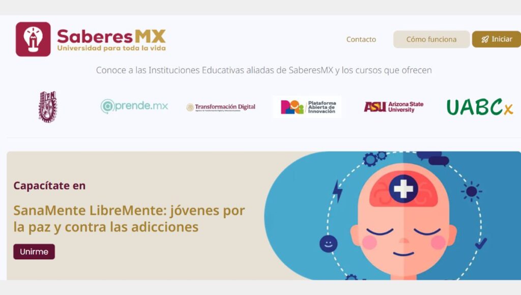 Cursos disponibles en Saberes MX