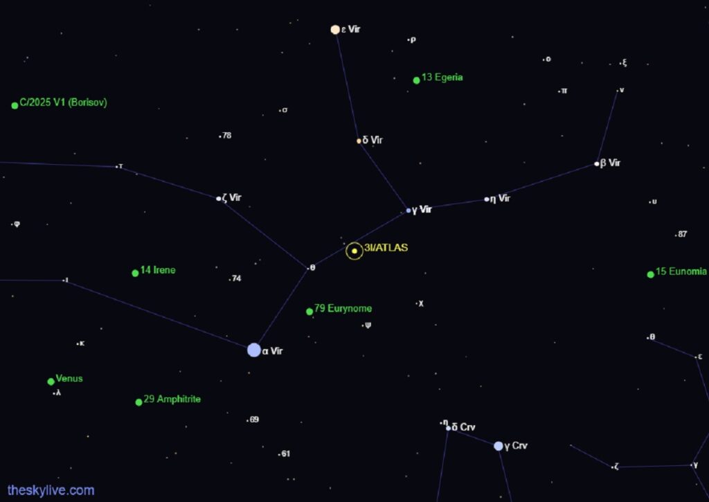 Cómo ver el Cometa 3I/Atlas hoy 12 de noviembre