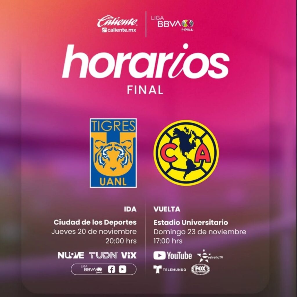 donde ver en vivo la final de liga mx femenil de america vs tigres