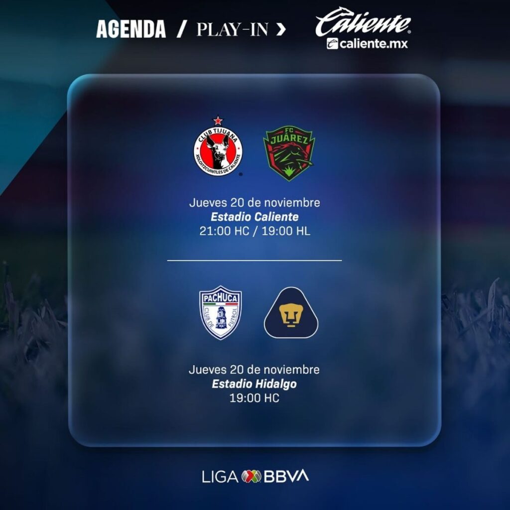 fechas y horarios del play-in del apertura 2025