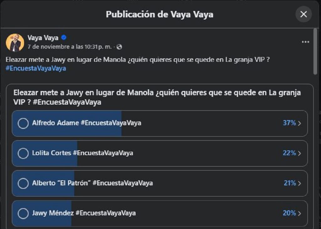 La Granja VIP votaciones hoy 9 de noviembre