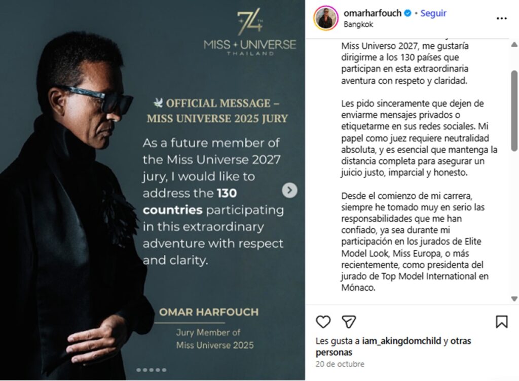 jueces renuncian a Miss Universo 2025