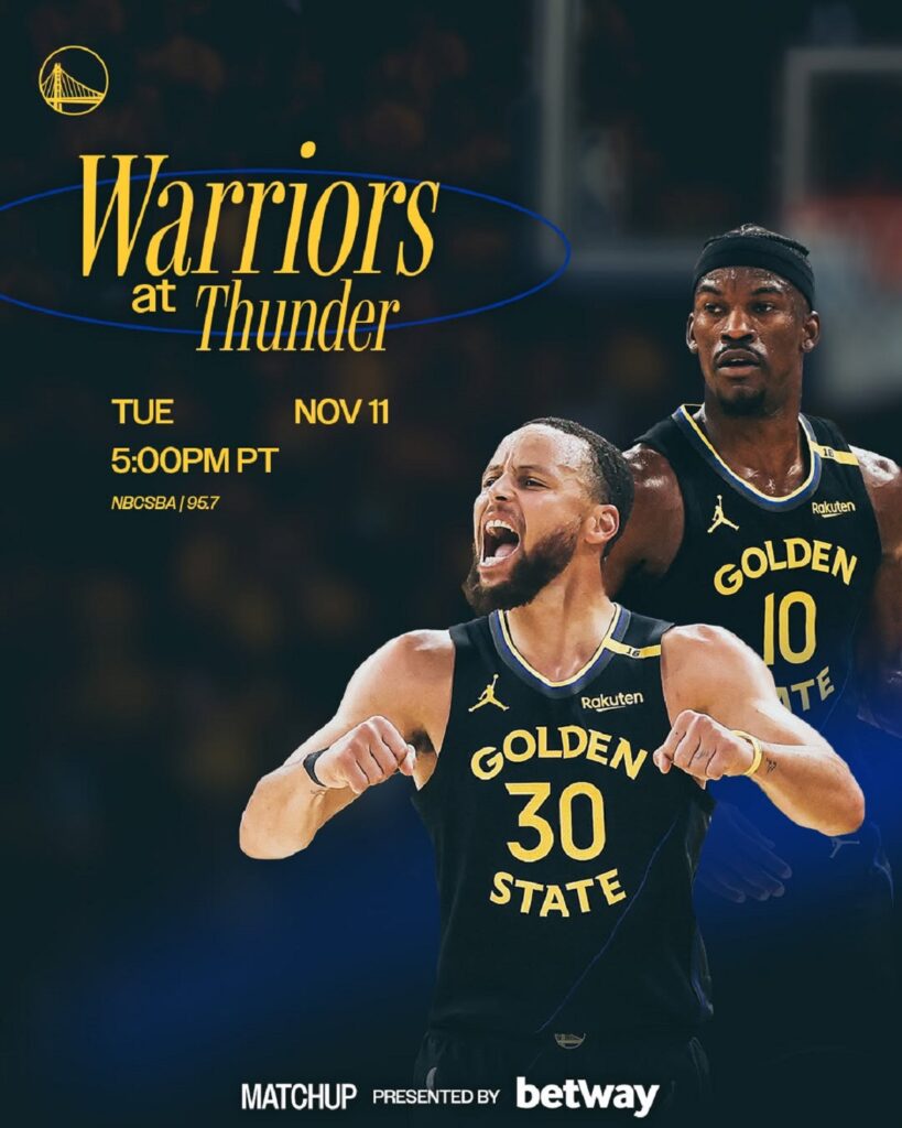 dónde ver Thunder vs Warriors hoy 11 de noviembre