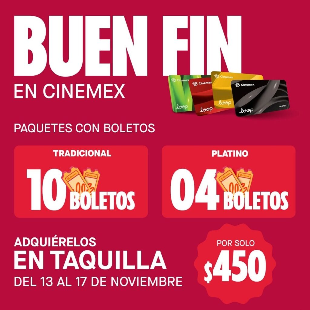 paquetes de cinemex para el buen fin de 2025