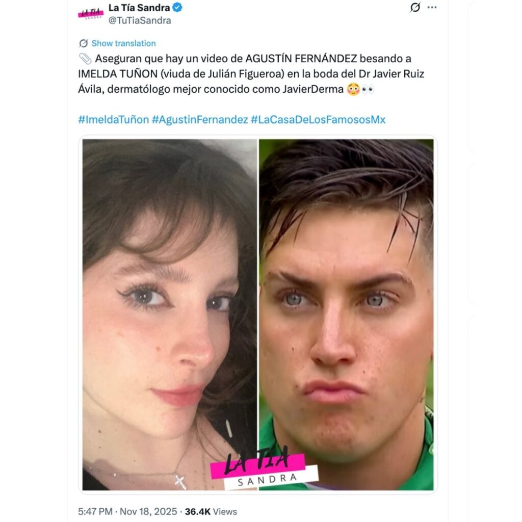 rumores aseguran que agustin fernandez e imelda tuñon tienen un romance