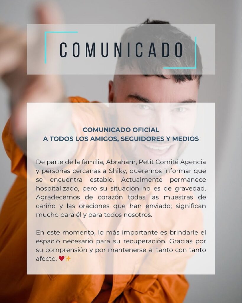 Shiky reaparece y revela su estado de salud