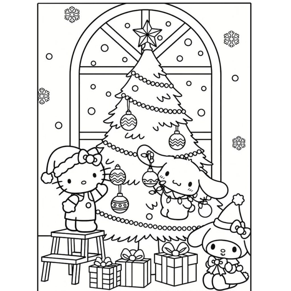 Dibujos bonitos de navidad kawaii para imprimir y colorear