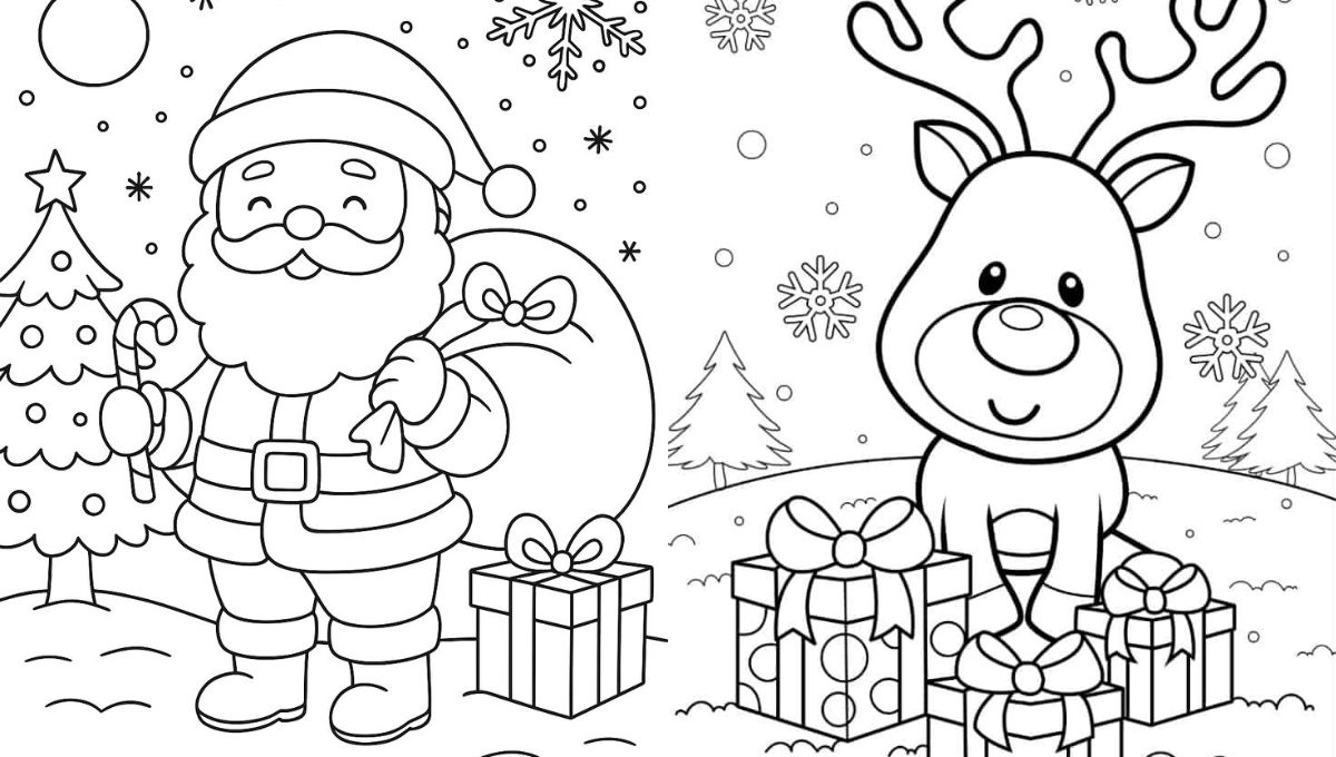 Dibujos bonitos de navidad para imprimir y colorear en 2025