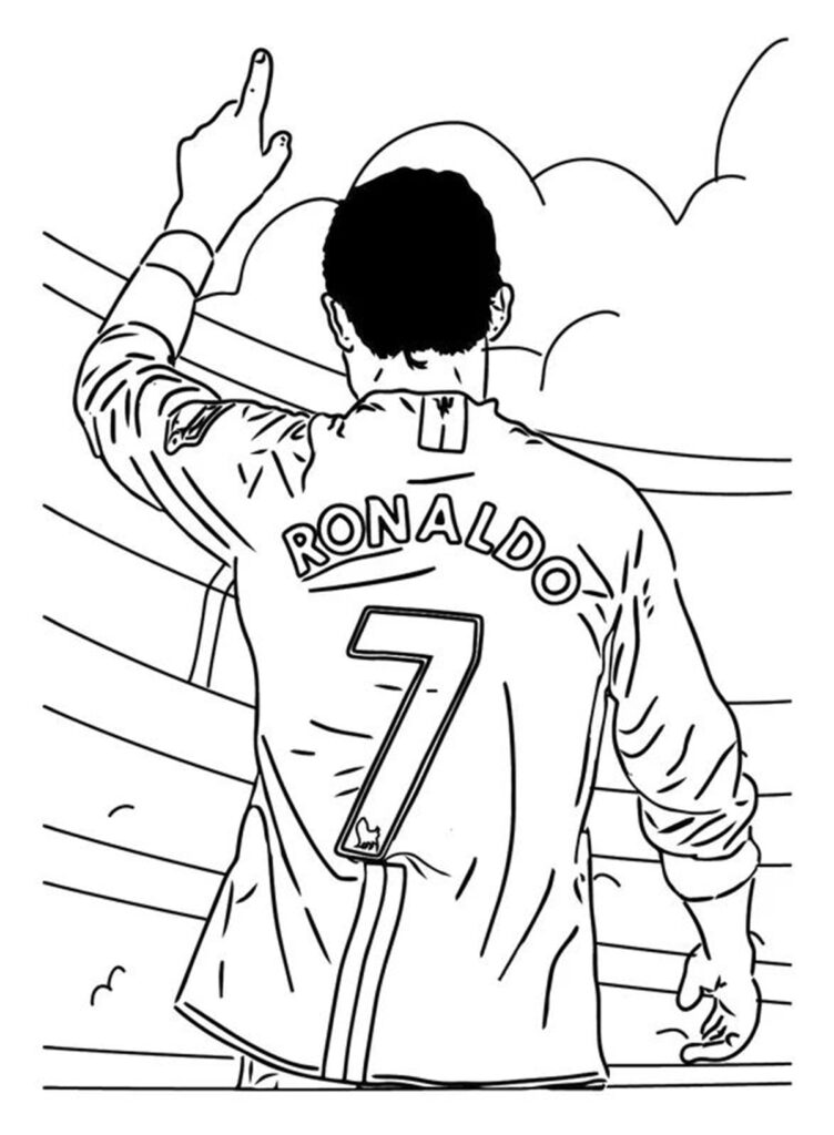 Dibujos de Cristiano Ronaldo fáciles para colorear