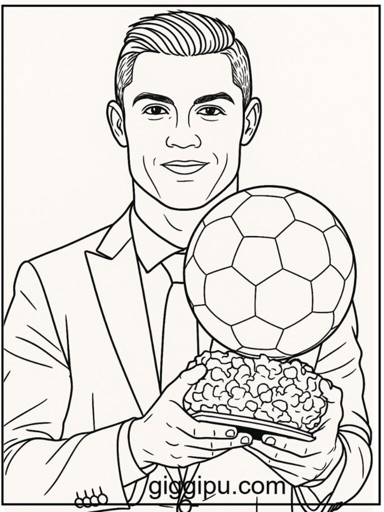 Dibujos de Cristiano Ronaldo fáciles para imprimir y colorear