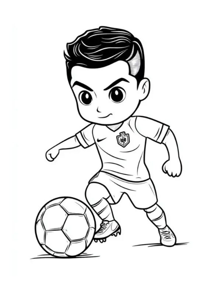 Dibujos de Cristiano Ronaldo fáciles para imprimir y colorear