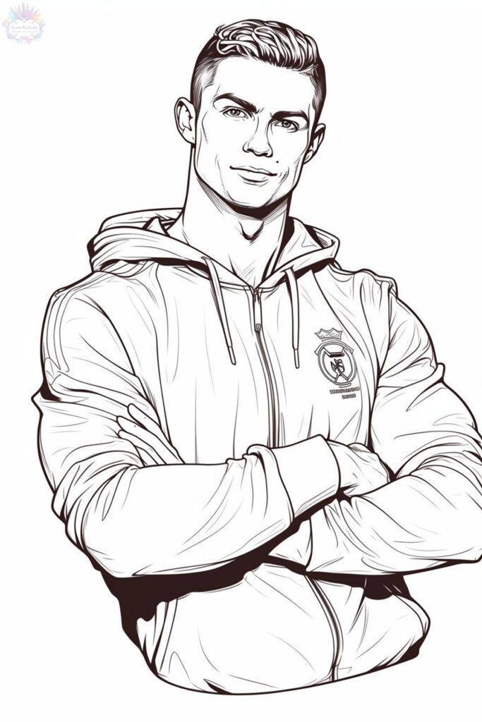 Dibujos de Cristiano Ronaldo fáciles para imprimir y colorear